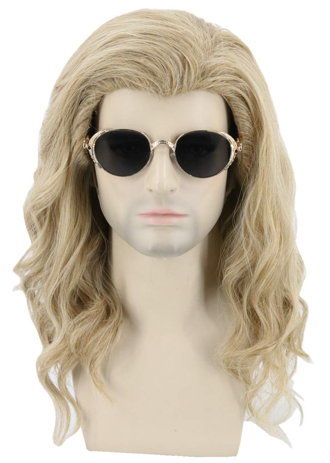 Topcosplay Cosplay Perücke für Herren Lang Gelockt Aschblond Perücke für Cosplay Halloween Kostüm Th