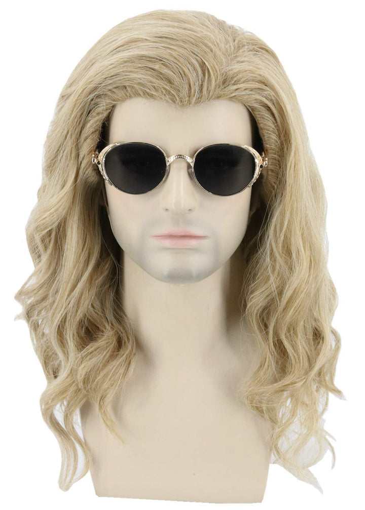 Topcosplay Cosplay Perücke für Herren Lang Gelockt Aschblond Perücke für Cosplay Halloween Kostüm Th