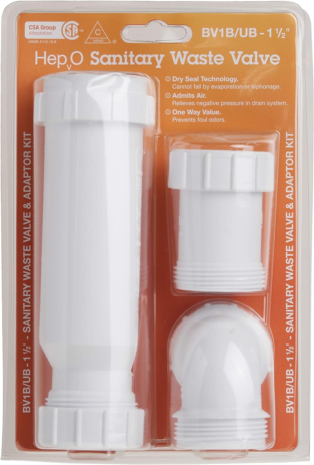 Wavin BV1B/UB HepvO Sanitärventil 1-1/2" 1-(Pack), 1-(Pack)