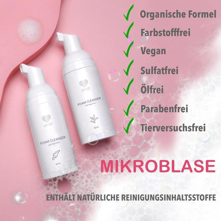 LOVELY Wimpernshampoo für Wimpernverlängerung - Aloe Vera Duft - 50ml | ölfreier Schaumreiniger für
