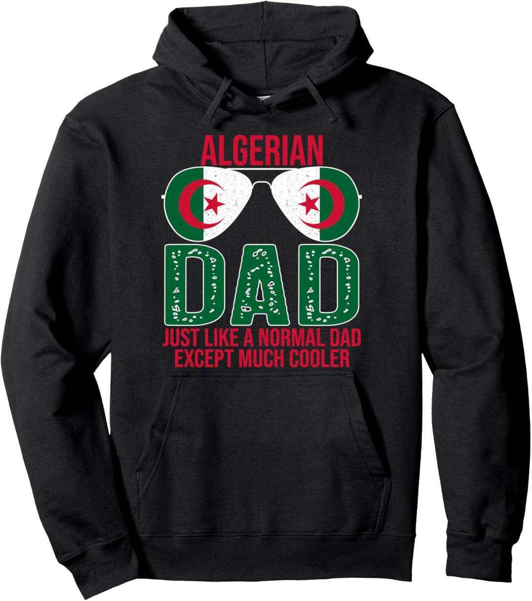 Vintage Algerischer Papa Algerien Flagge Sonnenbrille Vatertag Pullover Hoodie