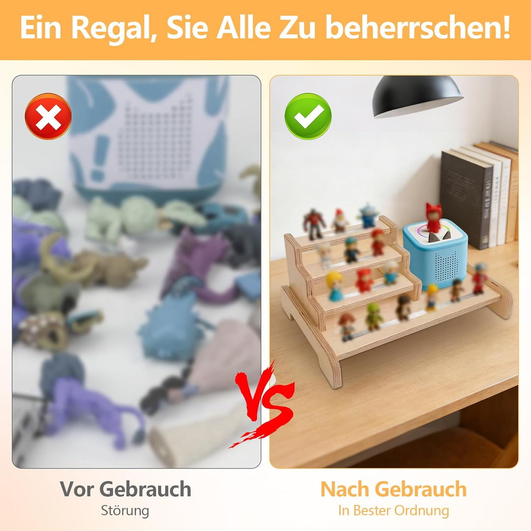 4 Stock Tonies Regal Magnetisches Kompatibel mit Toniebox &amp; Hörfiguren,Tonies Aufbewahrung für 15-20