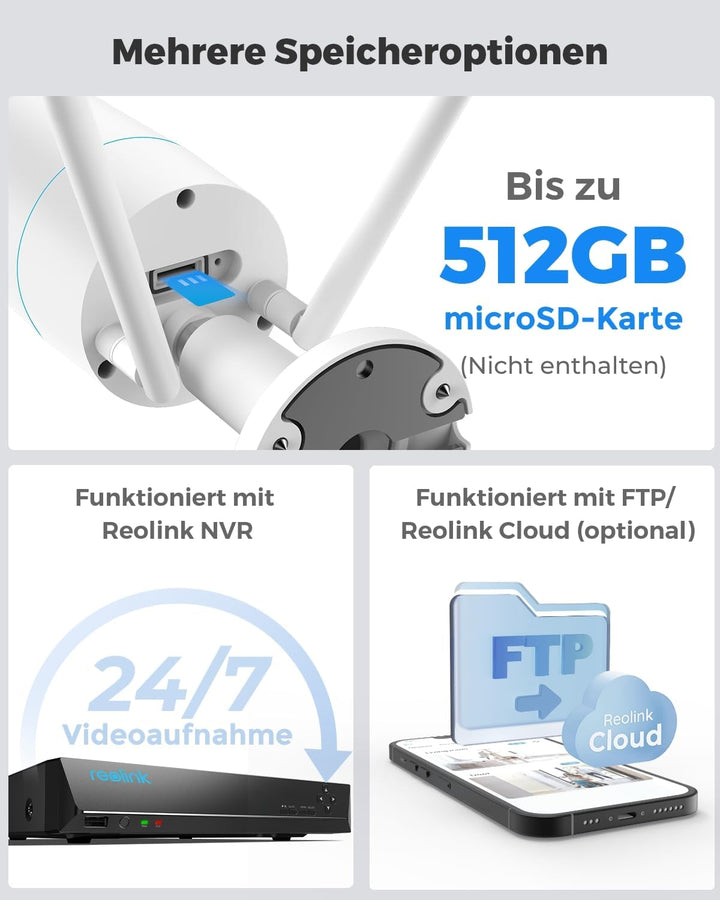 Reolink 5MP WLAN Überwachungskamera Outdoor, 2,4GHz/5GHz WLAN CCTV IP Kamera Aussen mit Personen-/Fa