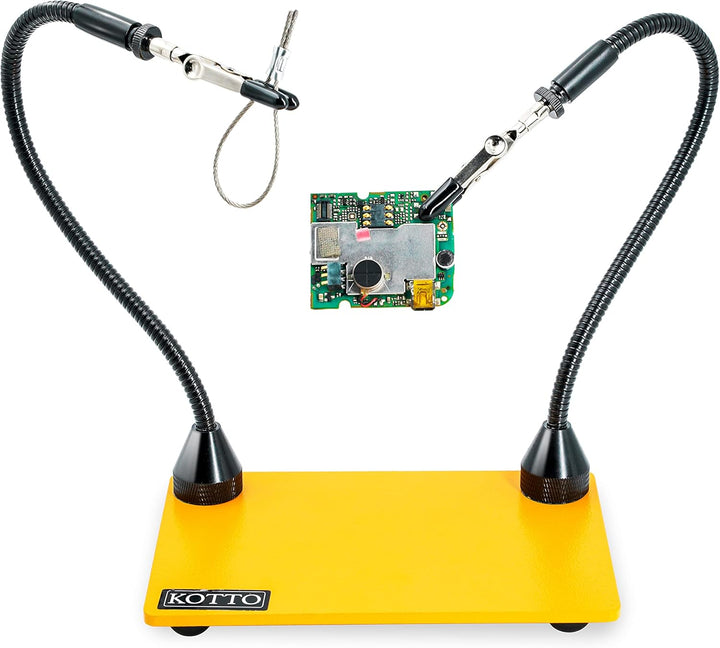 KOTTO Dritte Hand Löthilfe Third Hand Löten Magnetisch Leiterplattenhalter Werkzeug Zwei Arme Helfen
