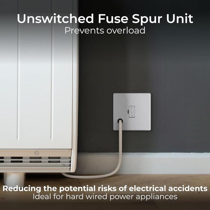 BG Electrical FBS55 ungeschaltete abgesicherte Sporen-Anschlusseinheit mit Flexausgang, doppelpolig,