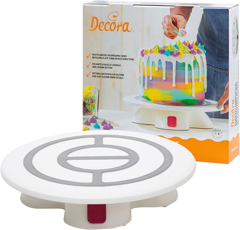 DECORA, 9271050 Kunststoff-Drehteller, Professionelle Torten-Drehscheibe aus Kunststoff, Leicht zu r