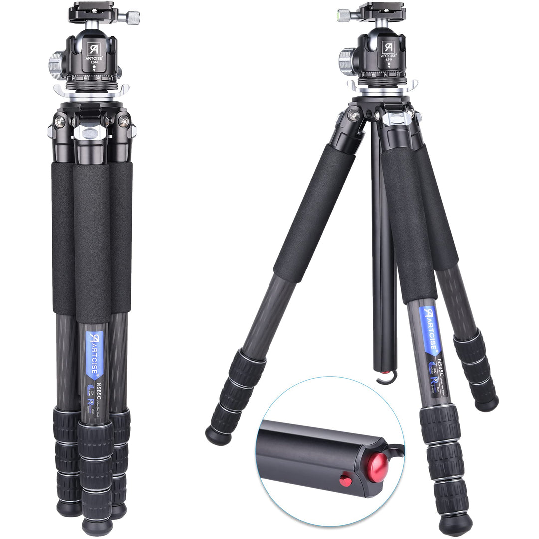 Ultraleichtes Stativ, Kohlefaser-Stativ, 172 cm/1.6 kg, ARTXC, leichtes Reisestativ mit 36 mm niedri