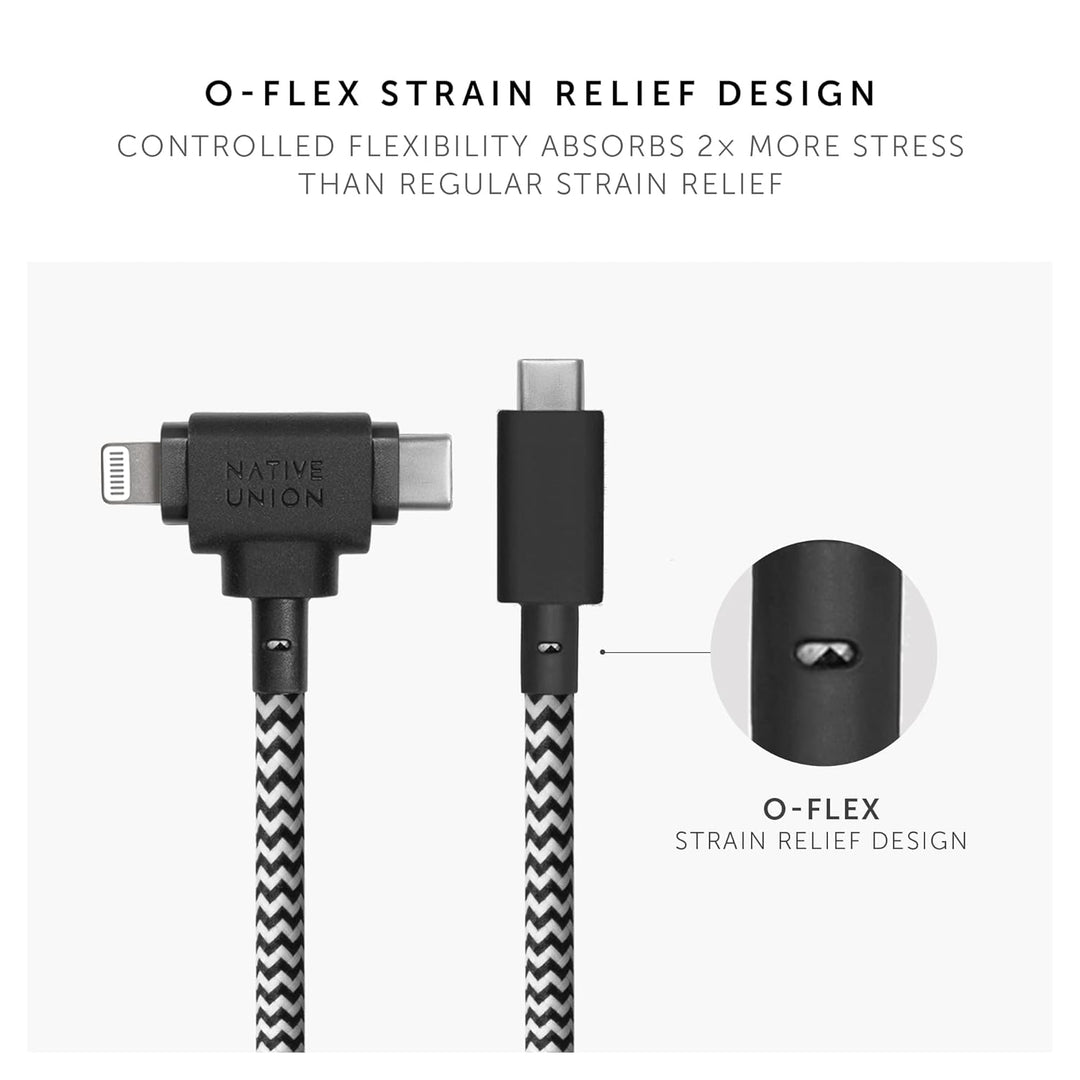 Native Union Belt Cable Duo – 1,5 m Universal-Ladekabel mit Ultra-Starkem Geflechtschlauch – Aus Rec