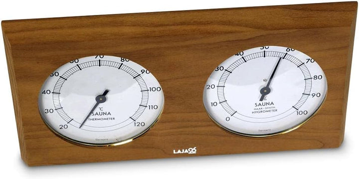 LaJa26 Sauna Thermo-Hygrometer - FSC Thermo-Espenholz - Misst Temperatur & Luftfeuchtigkeit - Bimeta