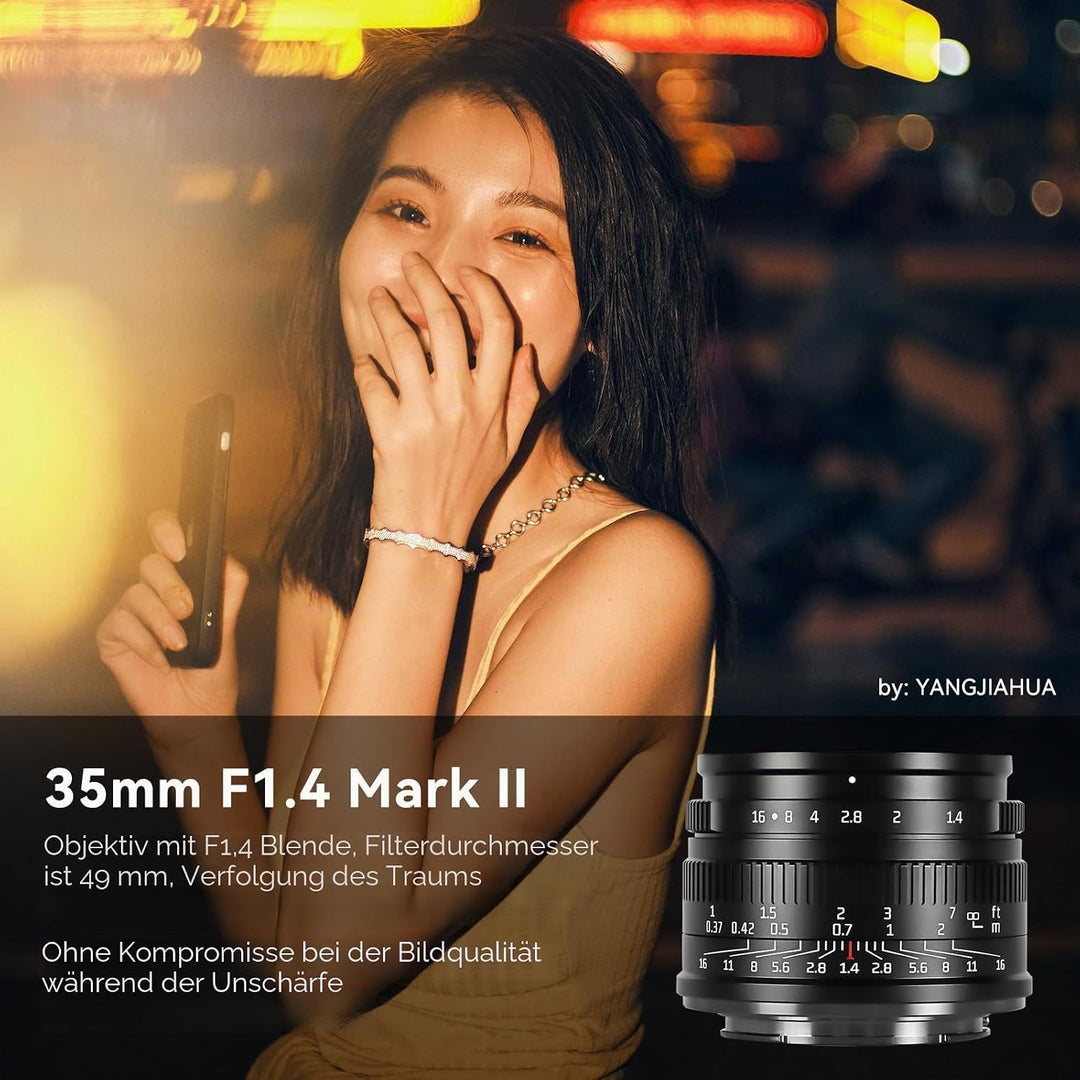 7artisans 35mm F1.4 Mark II APS-C Manueller Fokus Festbrennweite Grosse Blende für Sony E-Mount spie