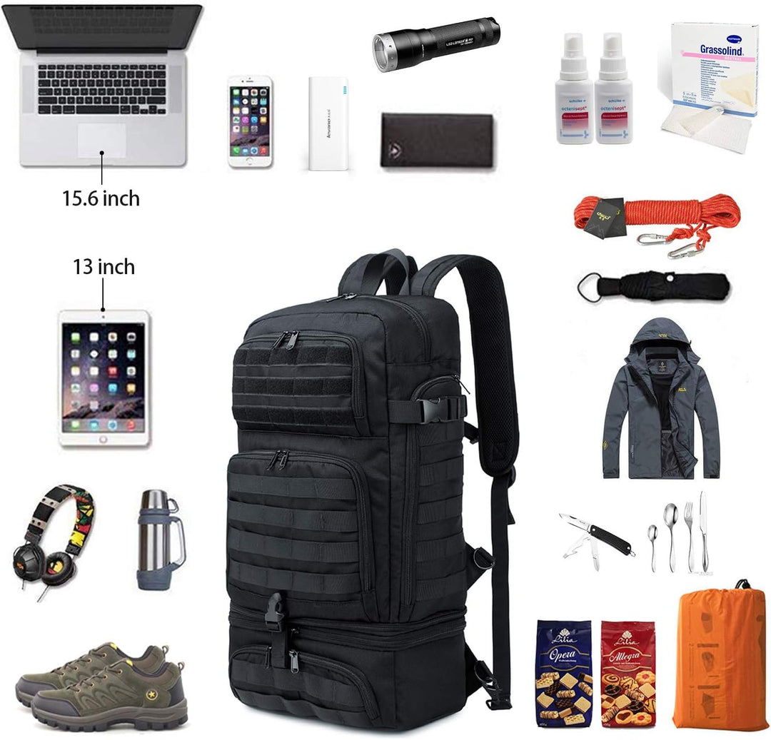 BERTASCHE Taktisch Rucksack Trekkingrucksack 35L Wanderrucksack 15.6 Zoll Laptop Lunch Rucksack für
