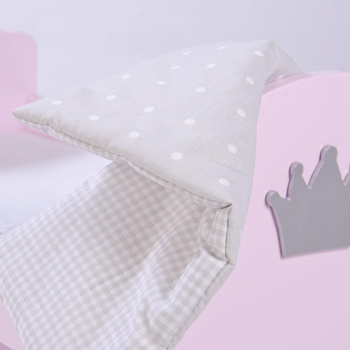 roba Puppenbett aus Puppenmöbel Serie „Sophie“, Puppenbett inkl. textiler Ausstattung, Bettwäsche un