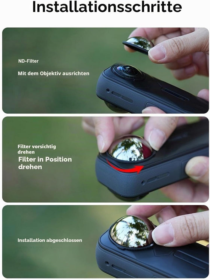 X5 ND-Filter für Insta360 X5 Action-Kamera, ND16/ND32/ND64 Objektivfilter mit optischem Glas &amp; mehrs