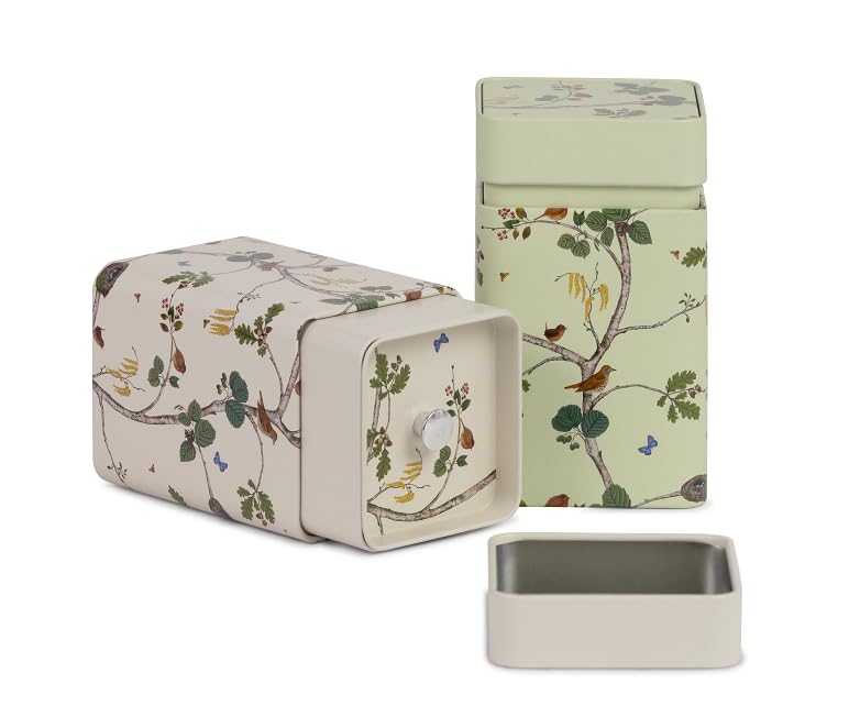Eigenart CASE Merla 2er Set Vorratsdose quatratisch Weissblech 8x 8x 13,5 cm, dekorative Aufbewahrun
