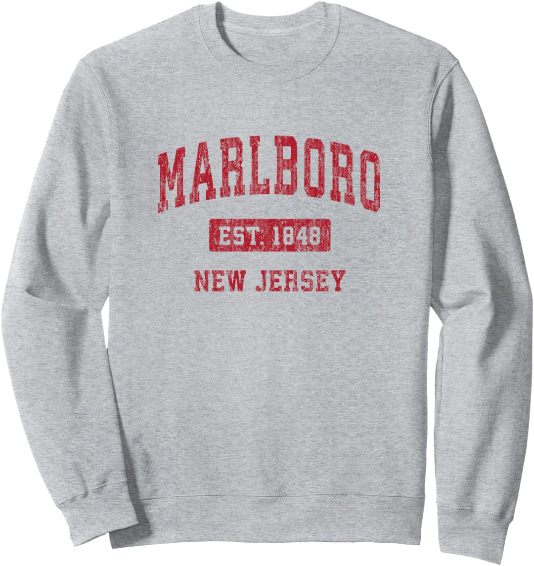 Marlboro New Jersey NJ Vintage Sports Design Rot Sweatshirt