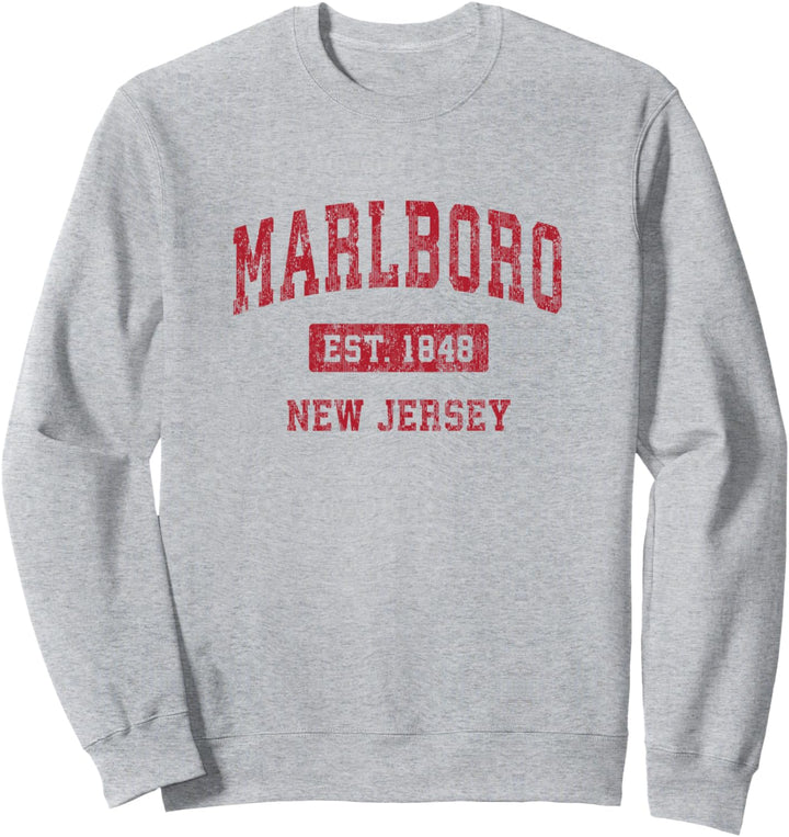 Marlboro New Jersey NJ Vintage Sports Design Rot Sweatshirt