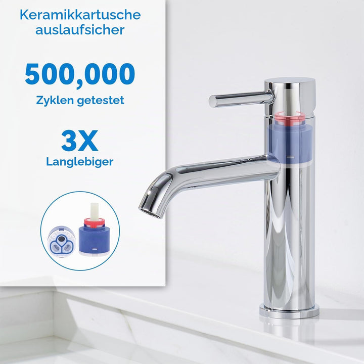 Wasserhahn Bad Waschtischarmatur, Waschbecken Armaturen, Armatur Badezimmer Einhebelmischer Mischbat
