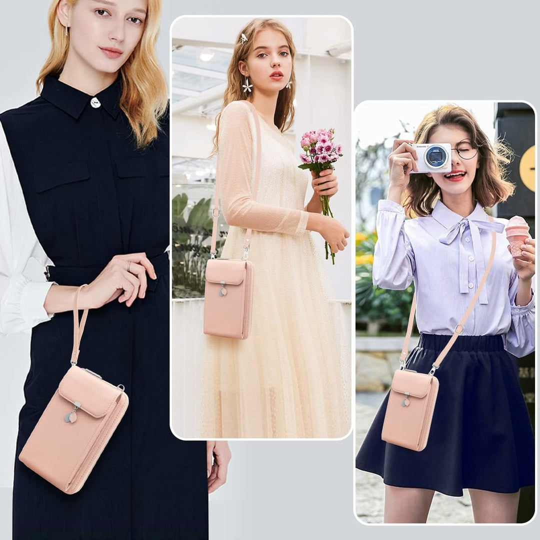 HNOOM Handytasche zum Umhängen RFID Schutz Geldbeutel Damen Umhängetasche Klein Crossbody Handytasch