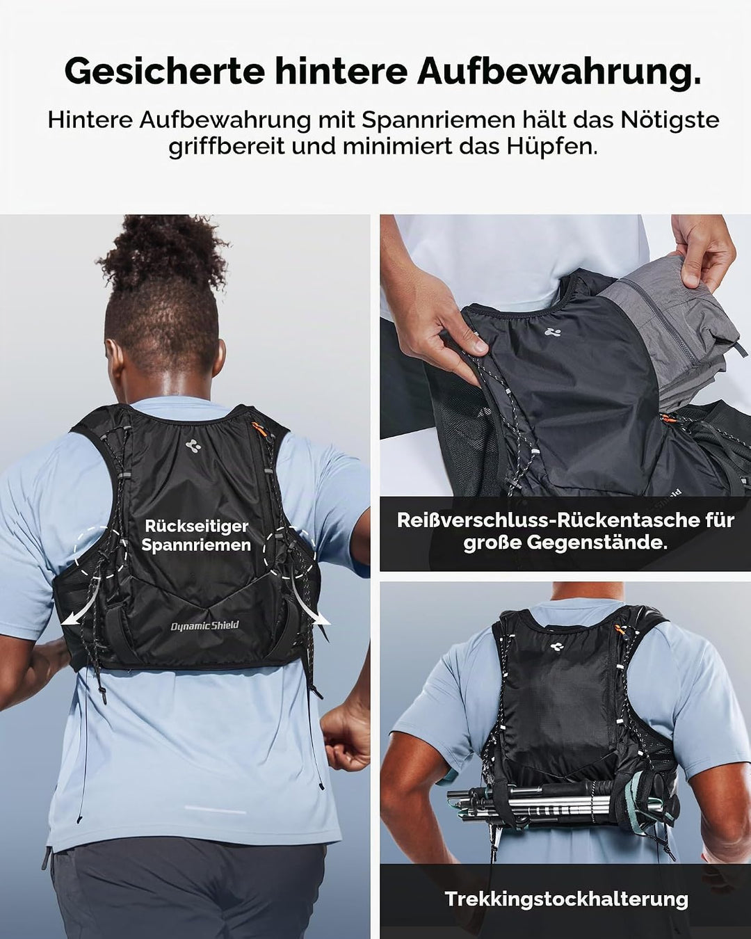 Spigen A721 Laufweste Damen &amp; Herren mit 500 ml Trinkflasche Trinkrucksack für Laufen &amp; Marathon [si