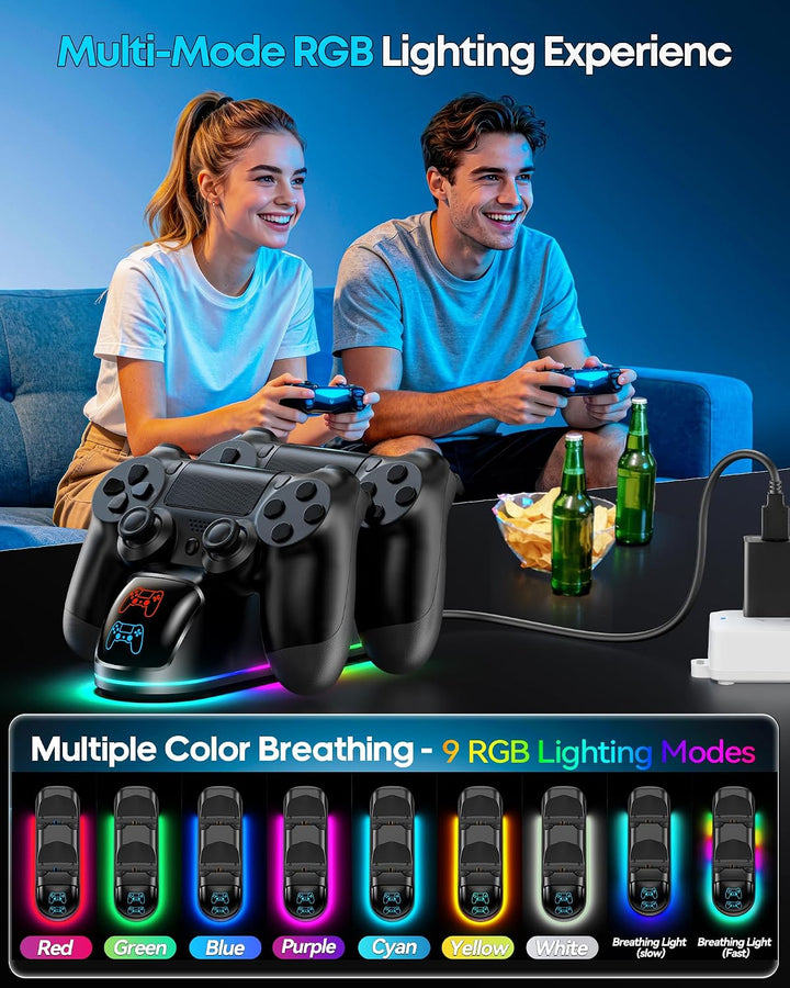 Rysker PS4 Ladegerät für PS4/Slim/Pro DualShock 4 Controller, Dual Schnelle PlayStation 4 Ladestatio