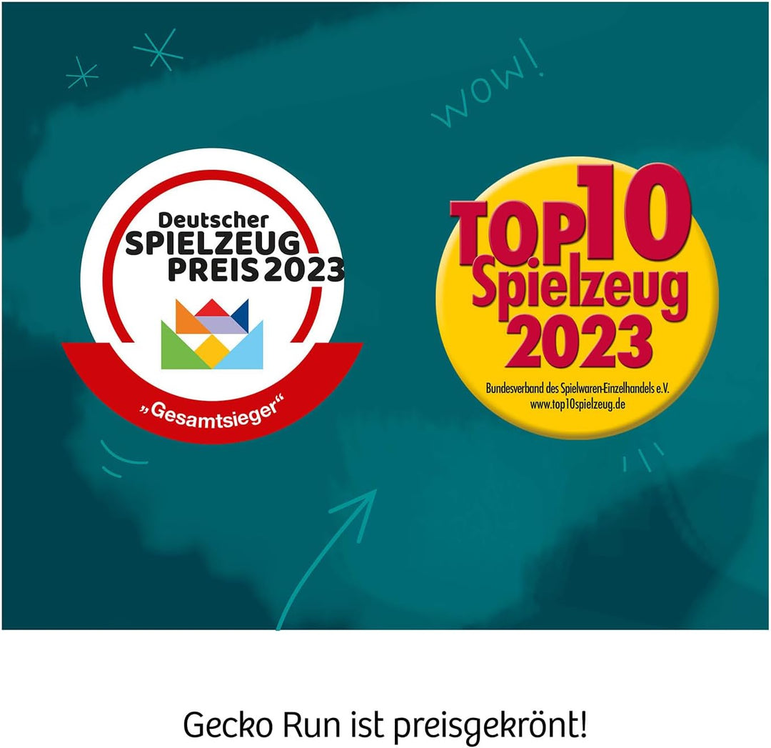 KOSMOS 617288 Gecko Run - Starter-Set, Starter Set, Erweiterbare Kugelbahn für Kinder, Vertikale Kug
