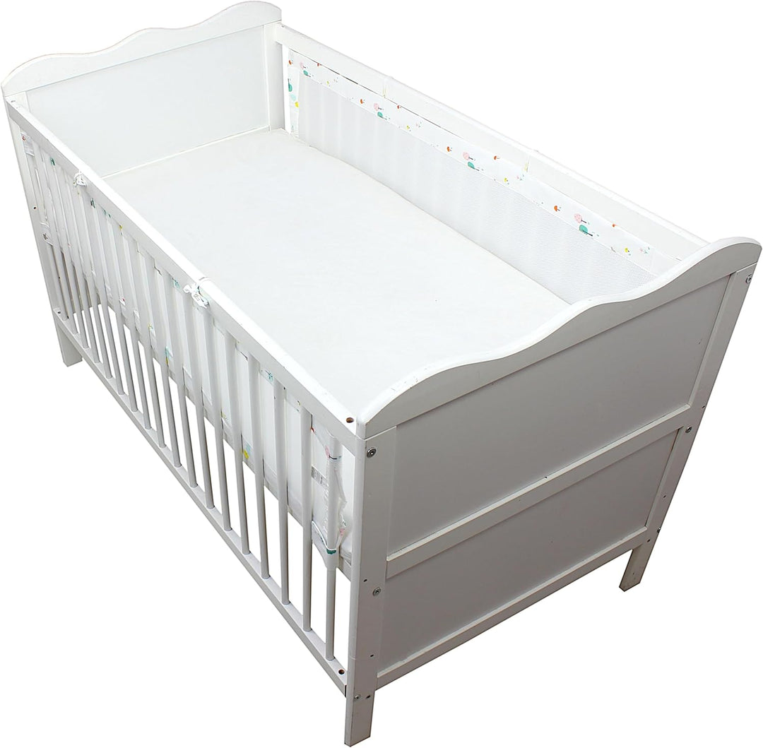 TupTam Gitterstäbe Schutz Netz Babybett Nestchen 3D Mesh 2 Pack, Farbe: Rentier, Grösse: ca. 128 x 3