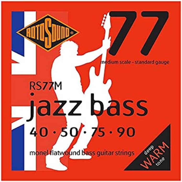Rotosound Monel Bass-Saiten Flachdraht mittellange Mensur Medium 40 50 75 90