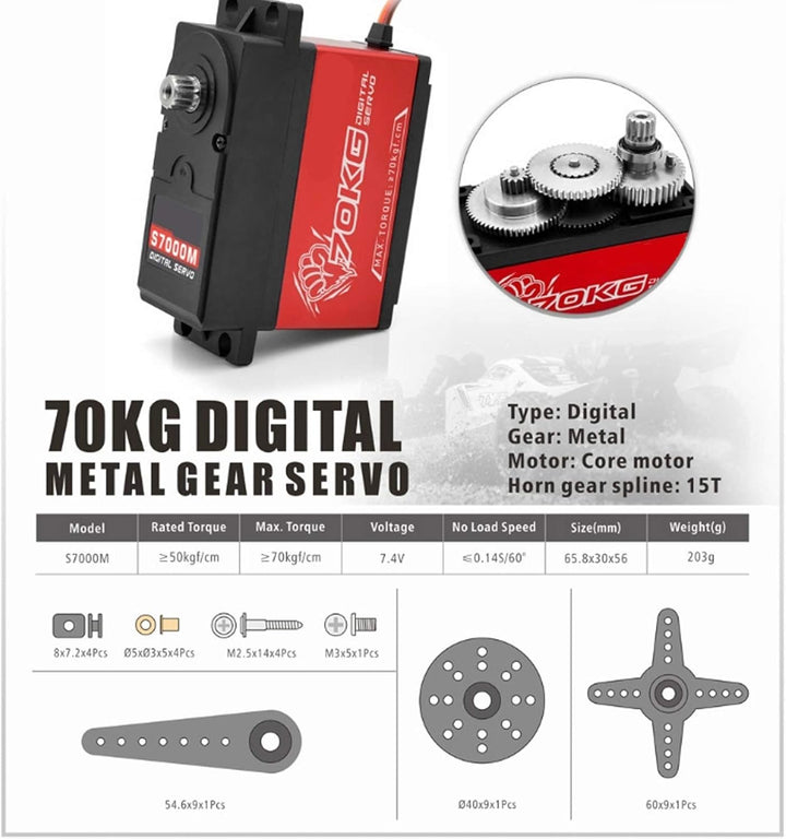 Entatial RC Auto Servo, High Torsion Servo Kunststoff Aluminium für Werkstatt für 1/5 RC Modell