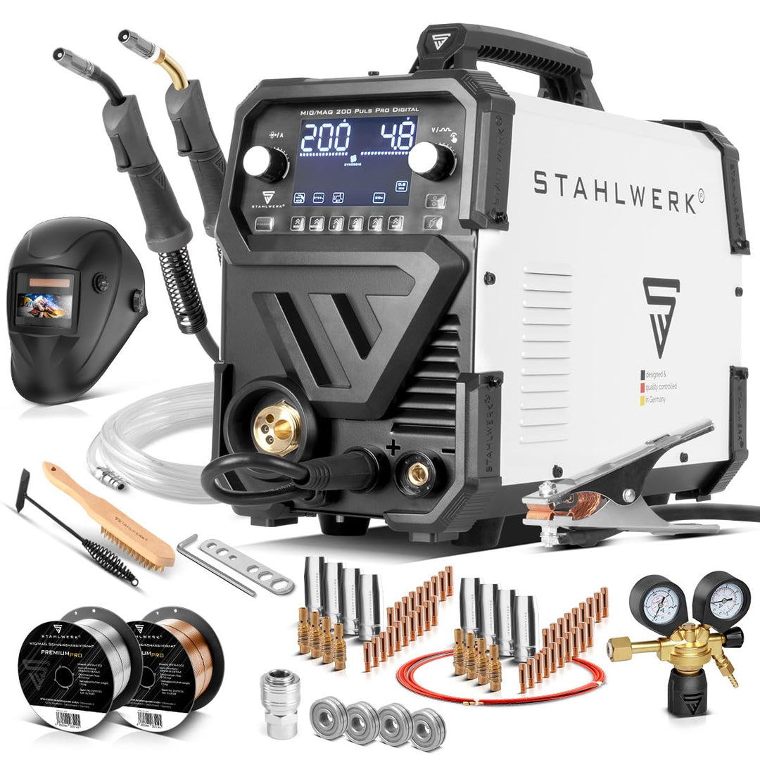 STAHLWERK MIG MAG 200 Spot Puls Pro Digital Vollausstattung Schutzgas-Schweissgerät | IGBT Inverter