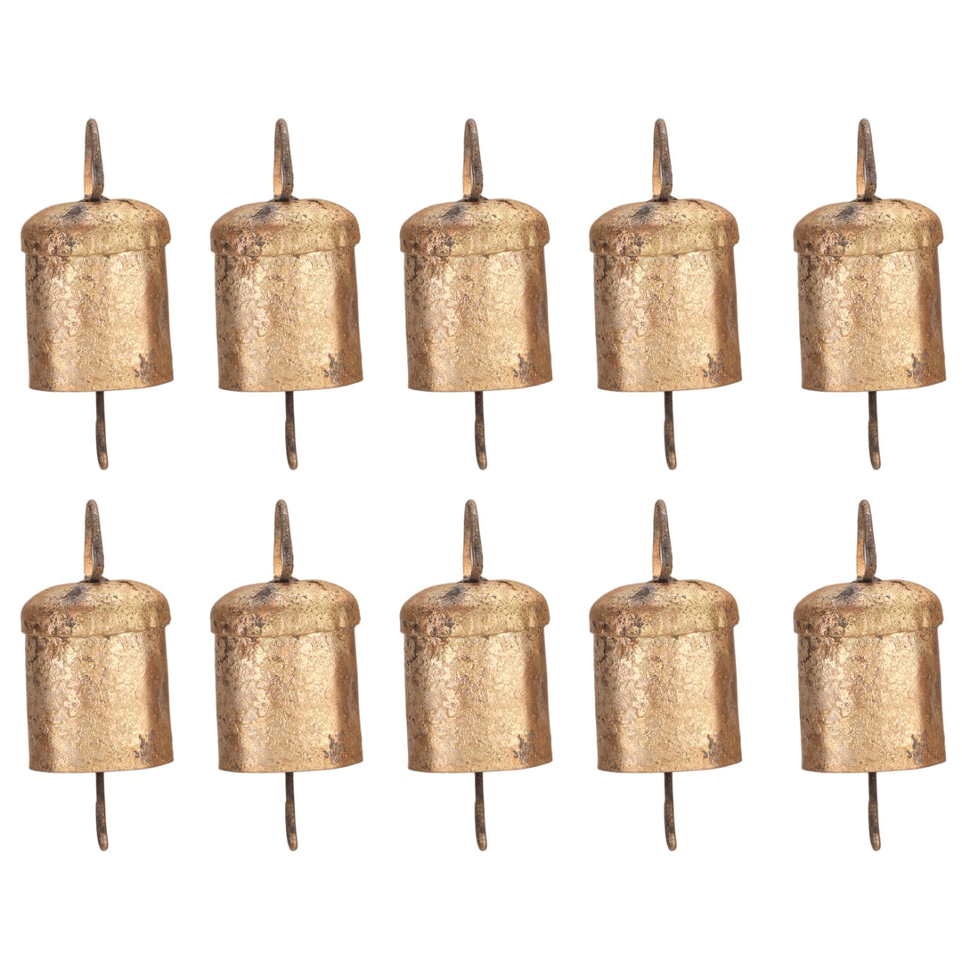 10 Stück Vintage Weihnachtsglocke zur Dekoration - Rustikale hängende Zylinderglocken zum Basteln, H
