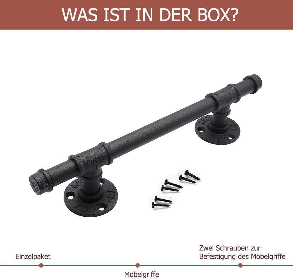goldenwarm 2 Stück Schmiedeeisen Schiebetür Handgriff Türgriff Scheunentor Griff Ziehgriff Türbeschl