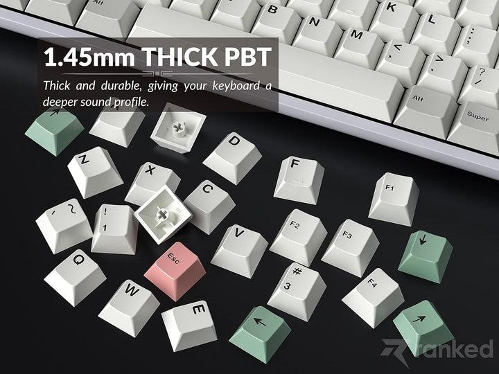 Ranked Farbsublimations-Premium-Tastenkappen-Set | 1,45 mm Dickes PBT | Cherry-Profil für DIY Custom