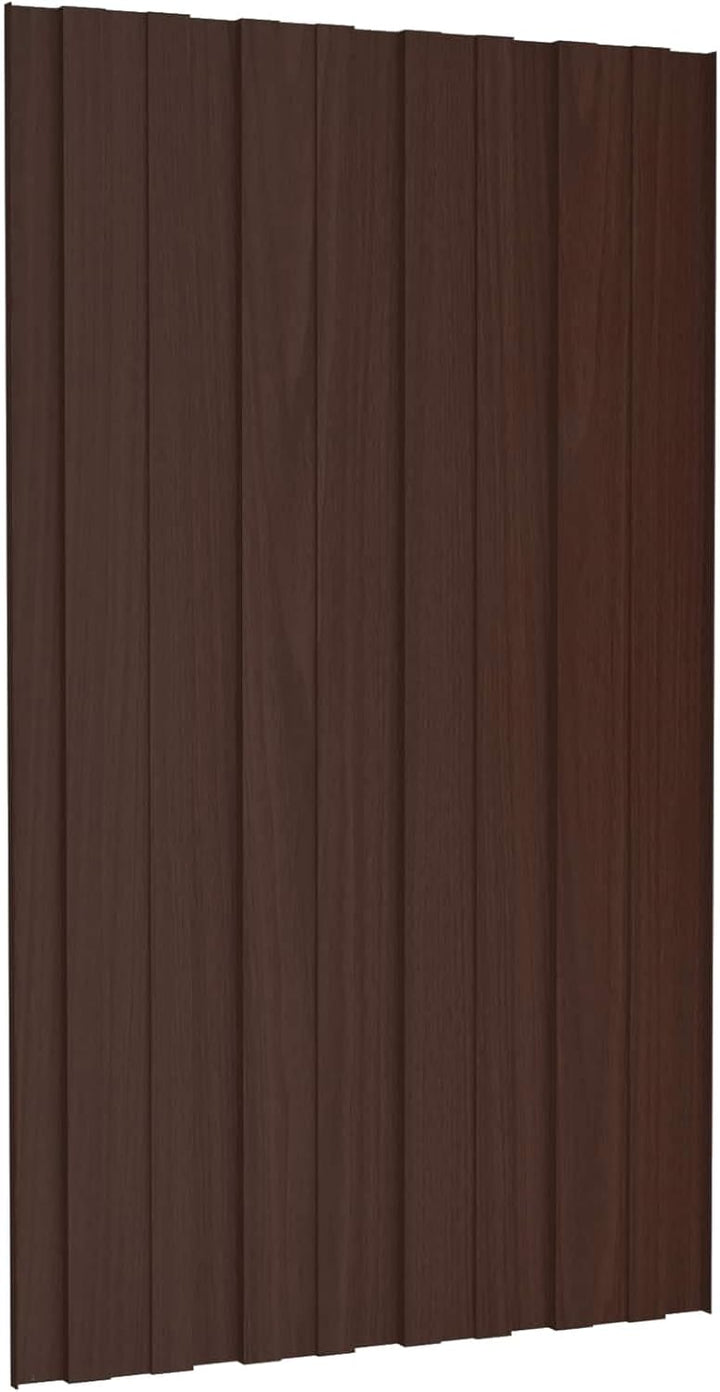 Dachplatte 12 Stück braun 80 x 45 cm Stahl verzinkt Dachplatten Dachblech für Gartenhäuser Stall Gew