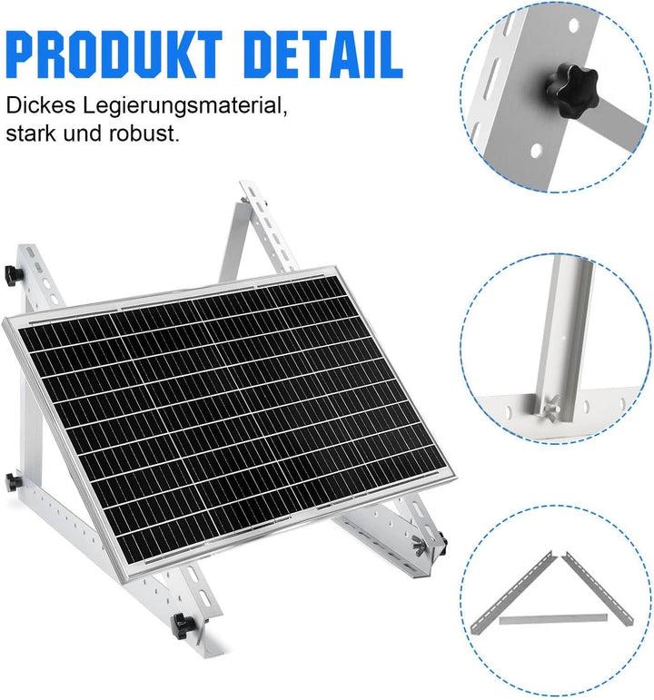 Solarmodul Halterung 45 Zoll,Photovoltaik Universal Solarmodul Halterungen 114CM, halterungen balkon