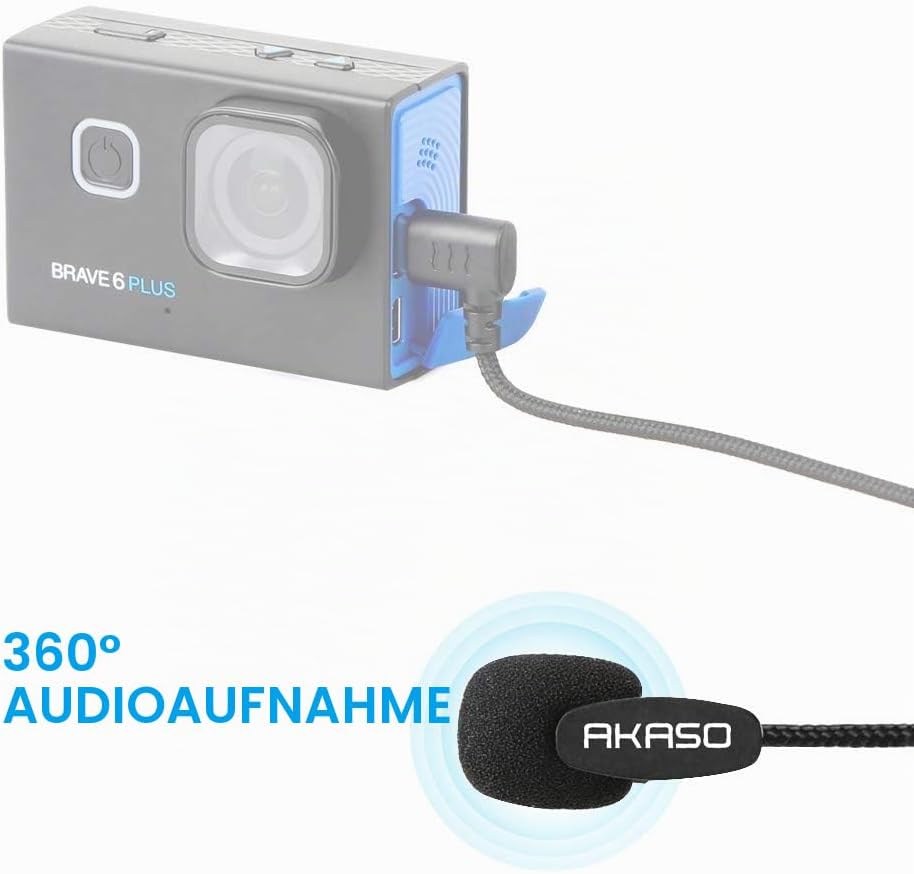 AKASO Externes Mikrofon Brave 7/Brave 8/Brave 6 Plus Nur Action Cam (Typ-C)