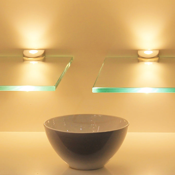 kalb Material für Möbel LED Glasregal Wandpaneel Hängeregal Wandboard Wandregal Regal beleuchtet, Au