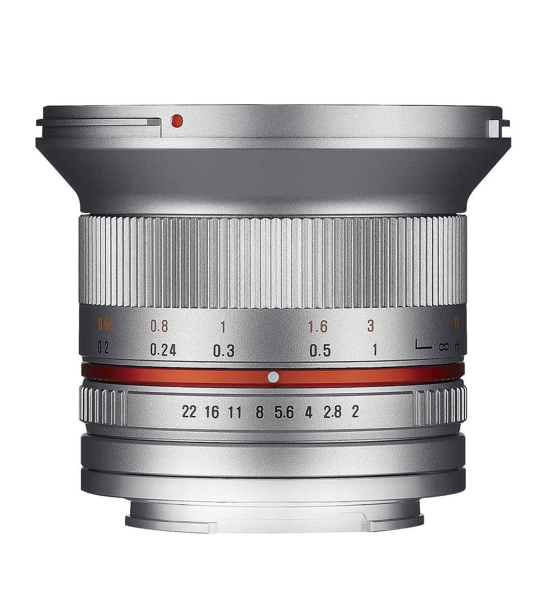 Samyang 12mm F2.0 MFT silber - Weitwinkel Festbrennweite für Micro Four Thirds Anschluss, manueller