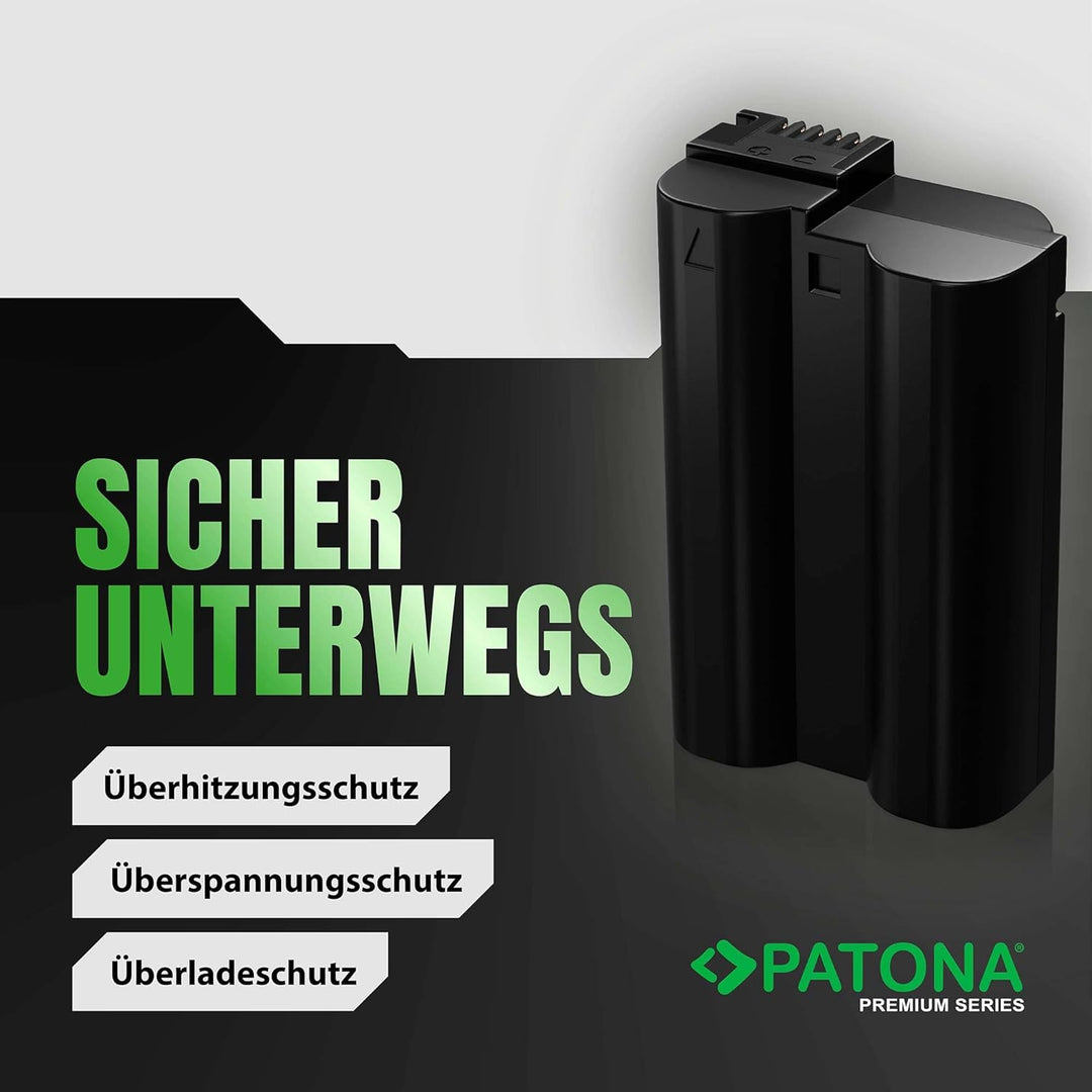 PATONA Premium Akku EN-EL15b 2400mAh Ersatz für Nikon EN EL15 ENEL15b Kompatibel mit Nikon 1 V1 Z6 Z