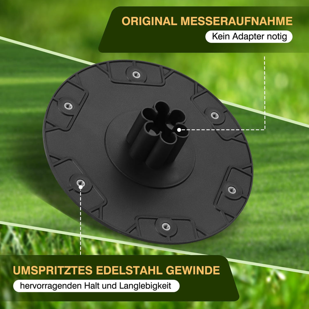 [AUFRÜSTUNG] Messerteller + 6 Stück Klingen Kompatibel mit Gardena Sileno Minimo 250,350,500 / Husqv