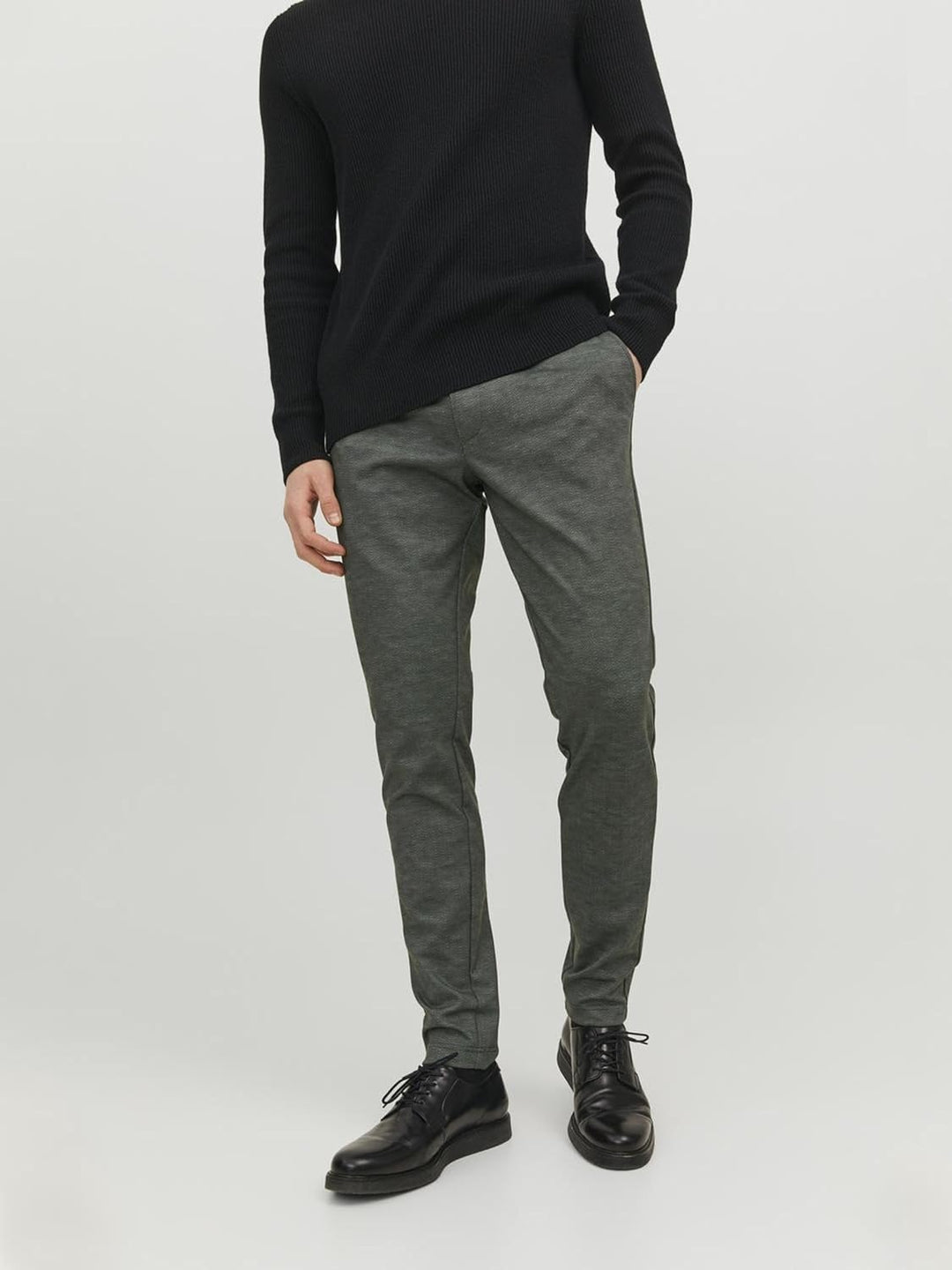 JACK & JONES Herren Jpstmarco Jjphil Nor Noos Chino-Hose 33W / 30L Forest Night/Detail:herringbone,