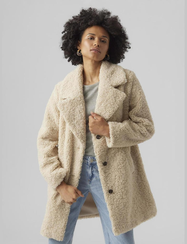 VERO MODA Damen Mantel M Oatmeal, M Oatmeal
