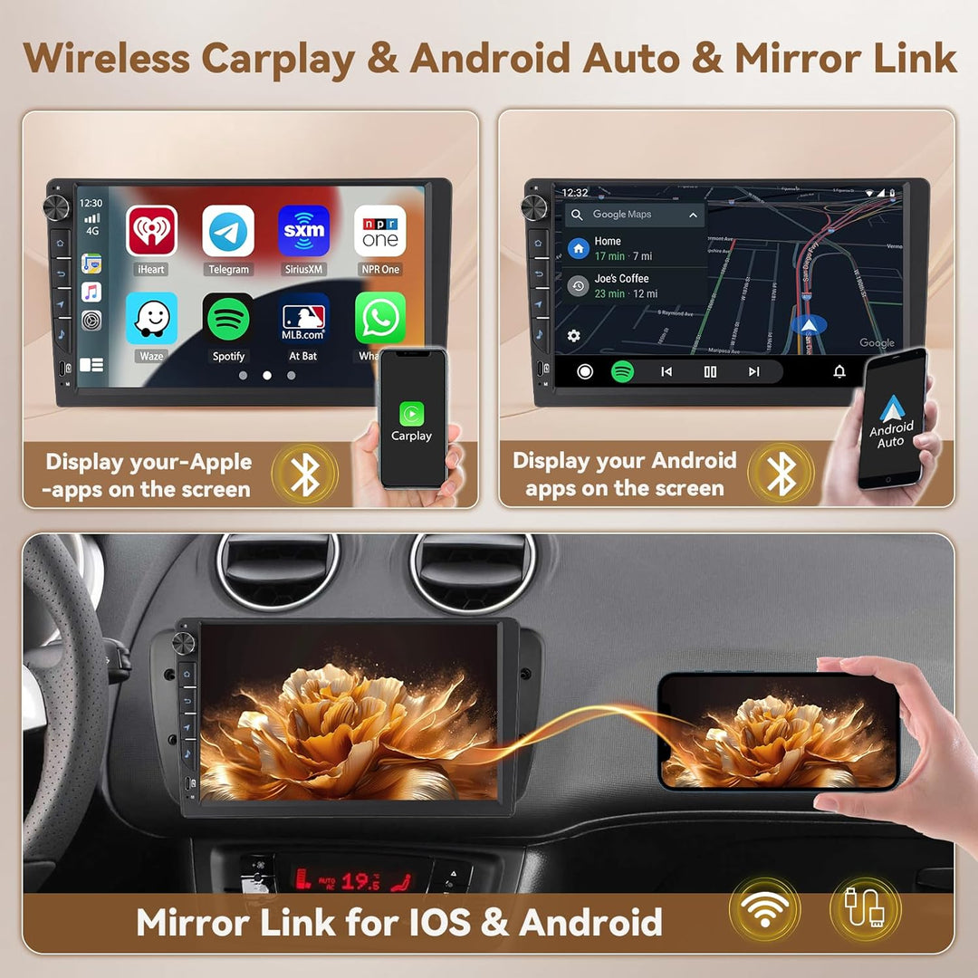 Hikity Android 15 4+64GB Autoradio für SEAT Ibiza 2013 mit 9 Zoll Incell Touchscreen, Autoradio 2DIN