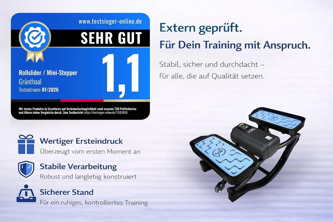 Mini Stepper Alternative - Rollslider - Fitnessgerät für zuhause - leise & gelenkschonend kompakt mi