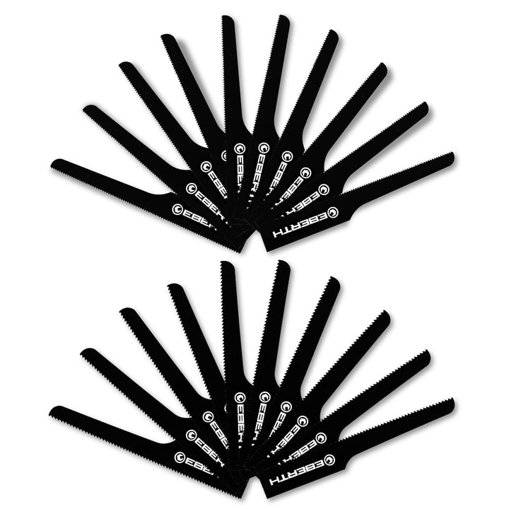 EBERTH 10x Stichsägeblatt T18 + 10x Stichsägeblatt T24 (20 Stück), Gesamtlänge 95mm, Ersatzteil Stic