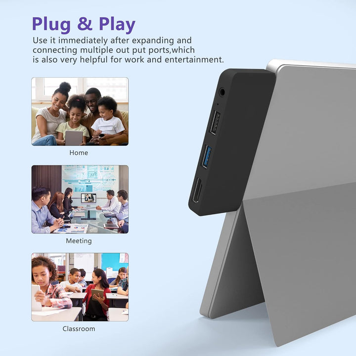Surface Go 4/Go 3/Go 2/Go Hub Docking Station, 4-in-2 USB C Dockingstation für Surface Go mit 4K-HDM
