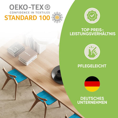 Gräfenstayn® 8er-Set Sitzkissen 40x40x3cm mit Haltebändern für Indoor und Outdoor mit Öko-Tex Siegel
