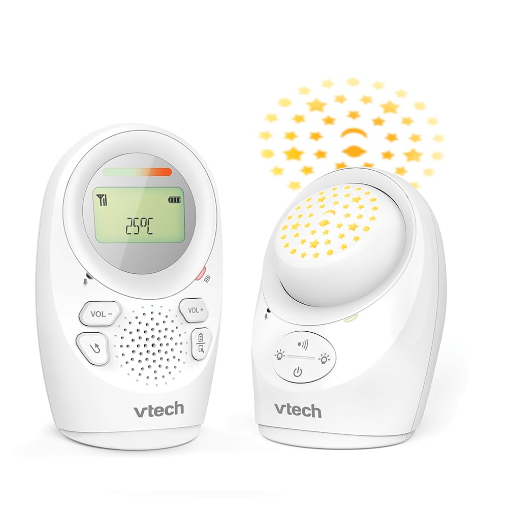VTech Digitales Audio-Babyphon DM1212 – DECT-Technologie, Gegensprechfunktion, Geräuschpegelanzeige,