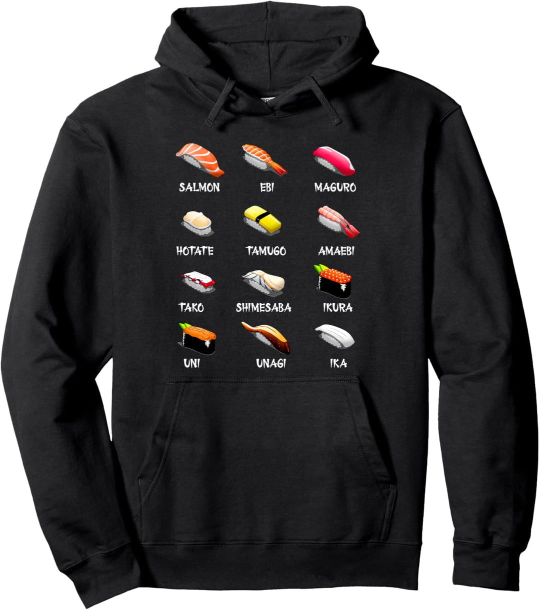 Sushi Variationen Japanesische Küche Kawaii Geschenk Pullover Hoodie