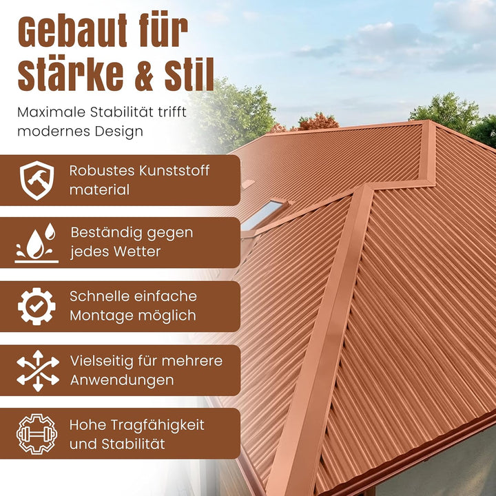 LP Projekt Wellplatten 90×117 cm | Robust & wetterfest Wellplatten Dach Kunststoff für Carport, Gart