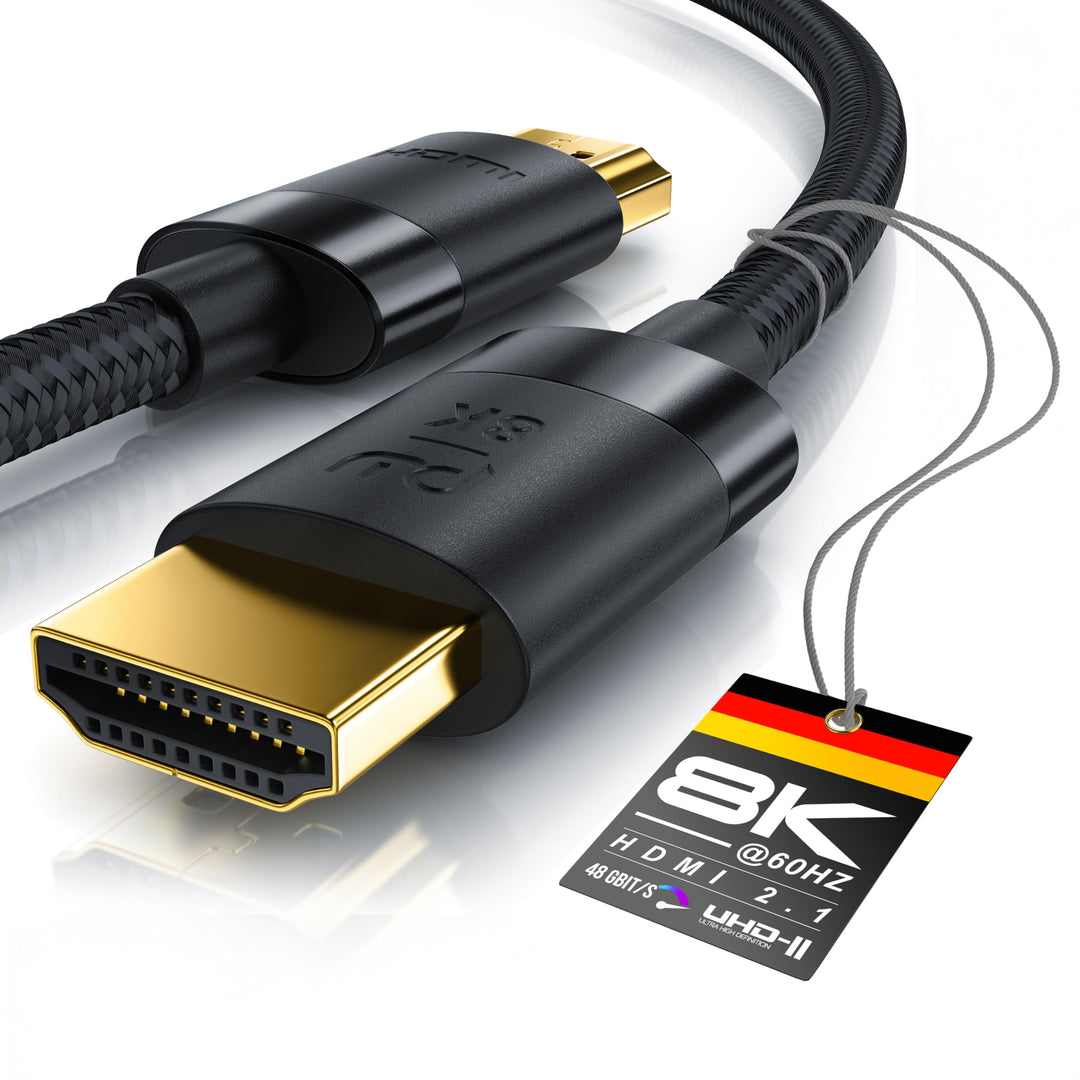CSL - 8k / 4k HDMI Kabel 2.1/2.0-4m - 8K @ 60Hz / 120Hz - 4K @ 240Hz - 48 Gbit/s - 3D - Ultra High S